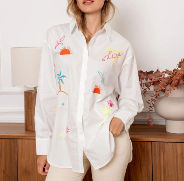 Chemise Love&Sunset blanche – Image 3