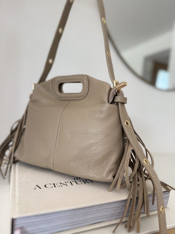 sac Franges grainé Beige – Image 6