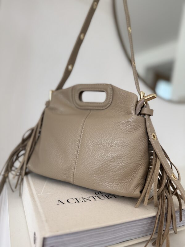 sac Franges grainé Beige – Image 4