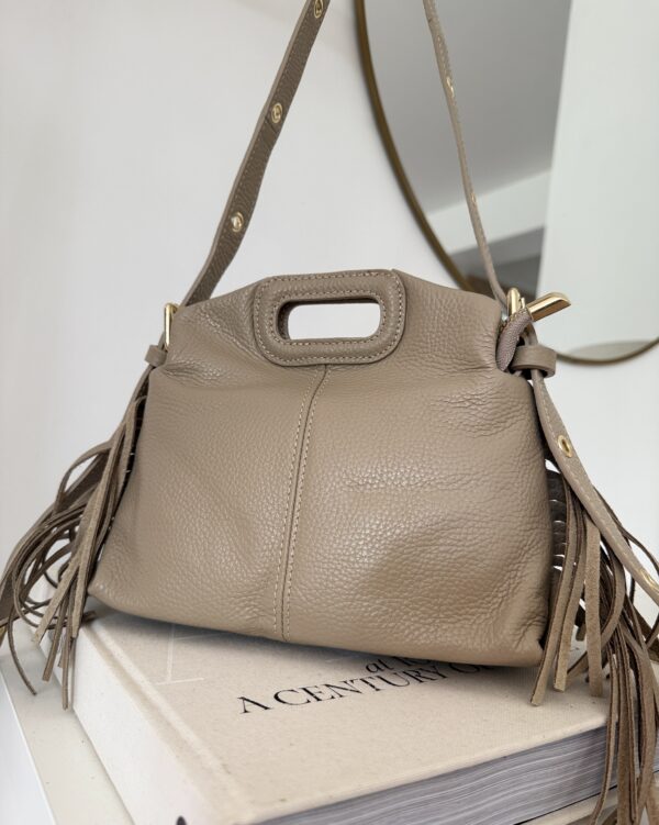 sac Franges grainé Beige