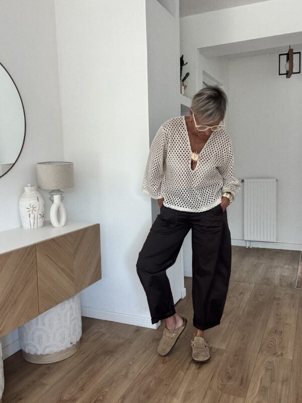 Pantalon barrel marron