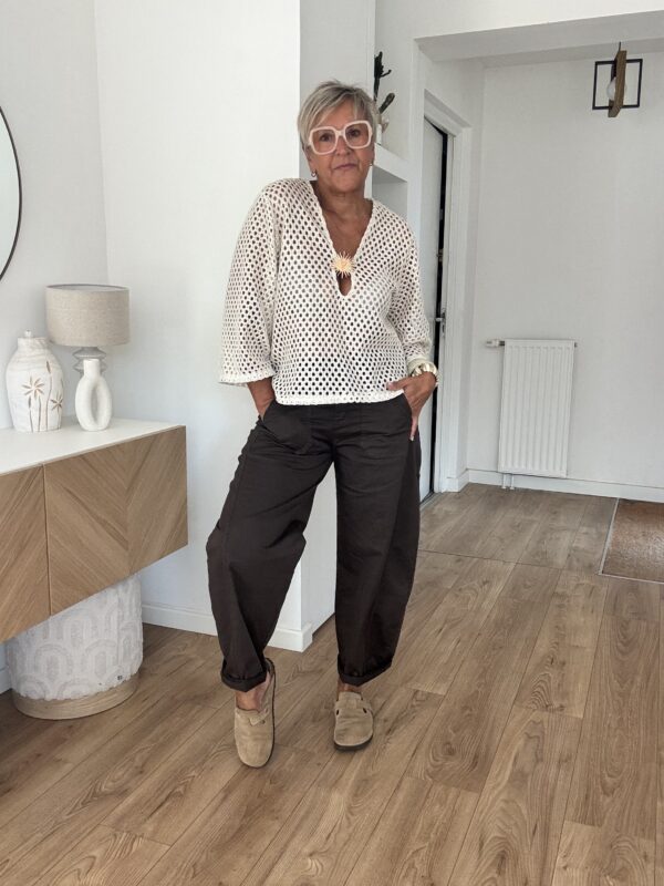 Pantalon barrel marron – Image 6