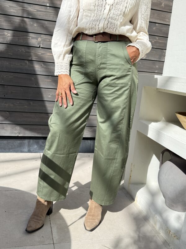 Pantalon barrel Kaki