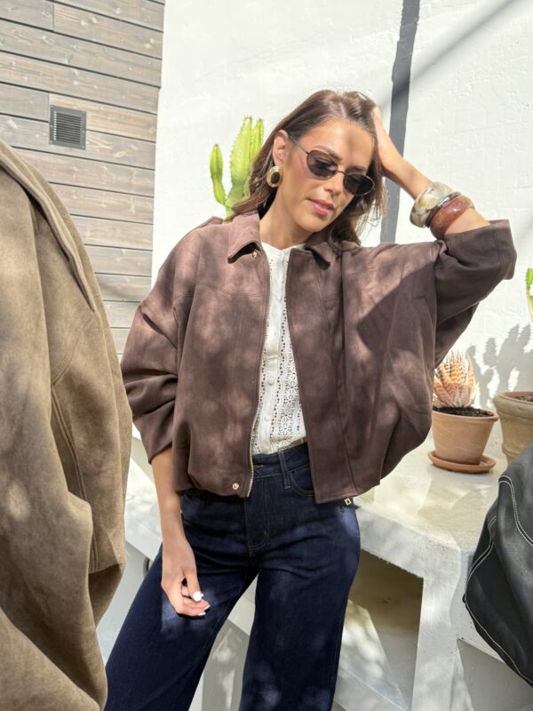 Bombers suédine Chocolat – Image 8