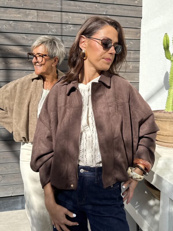 Bombers suédine Chocolat – Image 10