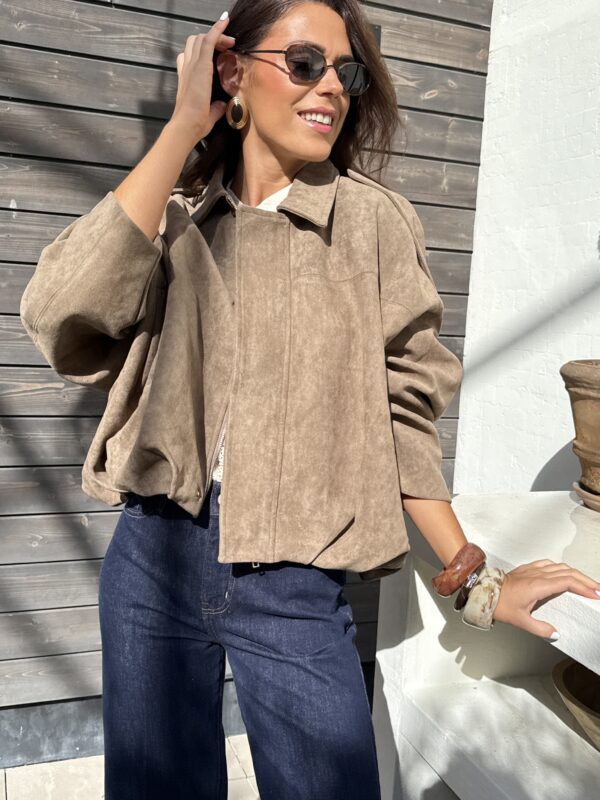 Bombers suédine Taupe – Image 5